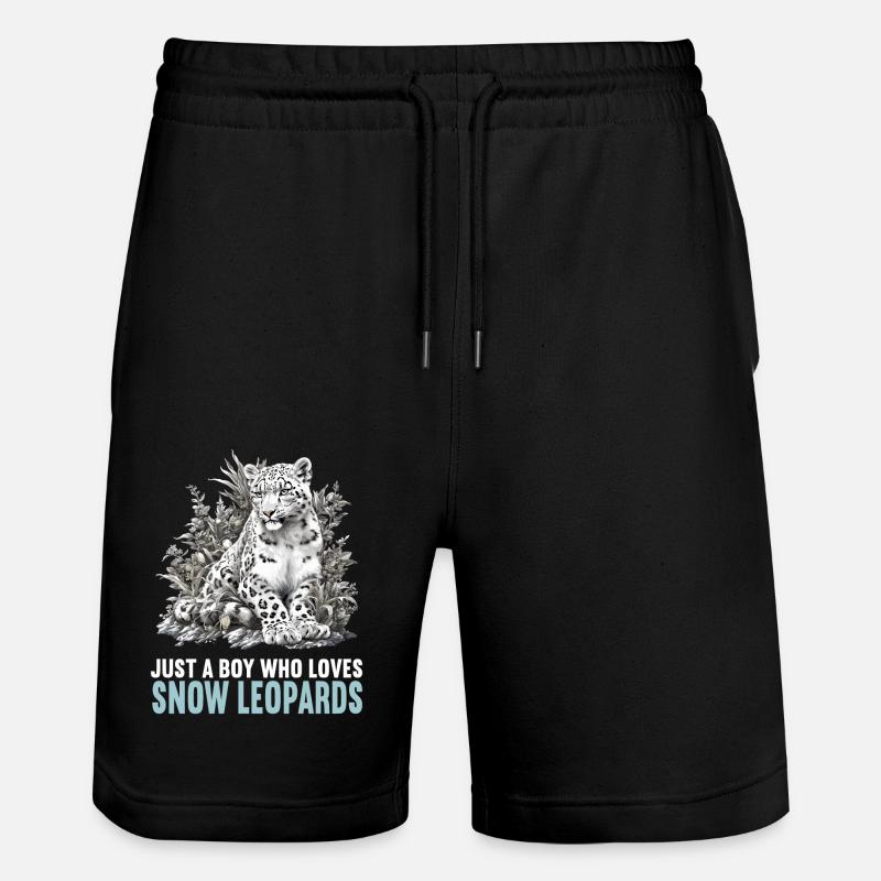 Snow Leopard Schneeleoparden Schneeleopard - Stanley/Stella Trainer Unisex Organic Jogging Shorts - black