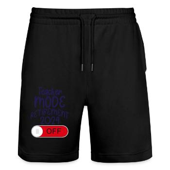 School's Out Forever Retirement 2024 Retired - Stanley/Stella Unisex Bio Joggingshorts Trainer  - Schwarz - Vorne - Nik (191cm) & Marisol (170cm)