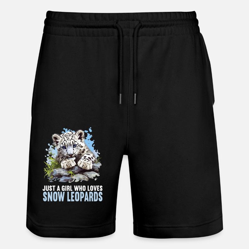 Snow Leopard Schneeleoparden Schneeleopard - Stanley/Stella Trainer Unisex Organic Jogging Shorts - black
