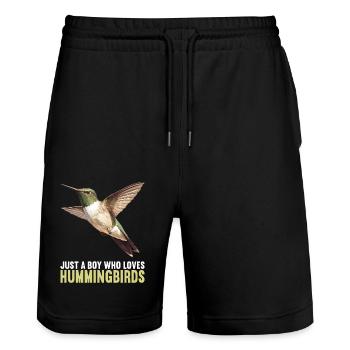 Hummingbird Kolibris Kolibri - Stanley/Stella Unisex Bio Joggingshorts Trainer  - Schwarz - Vorne - Nik (191cm) & Marisol (170cm)