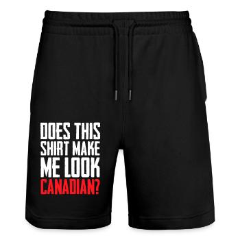Does This Make Me look Canadian Funny Love Canada - Stanley/Stella Unisex Bio Joggingshorts Trainer  - Schwarz - Vorne - Nik (191cm) & Marisol (170cm)