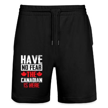 Have No Fear The Canadian Is Here Canada - Stanley/Stella Unisex Bio Joggingshorts Trainer  - Schwarz - Vorne - Nik (191cm) & Marisol (170cm)