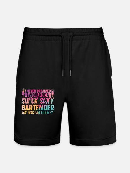Bartender Mixologist I Never - Stanley/Stella Trainer Unisex Organic Jogging Shorts - black
