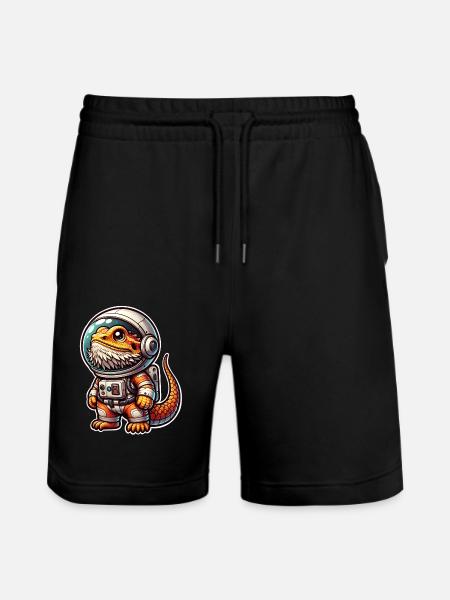 Bearded Dragon Astronaut - Stanley/Stella Trainer Unisex Organic Jogging Shorts - black