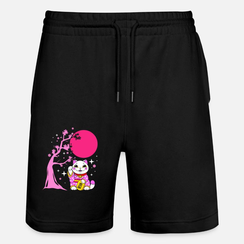 Porte-bonheur Maneki Neko Japon - Short de jogging bio TRAINER Stanley/Stella unisexe - noir