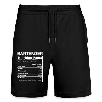 Barman Mixologue Barman - Short de jogging bio TRAINER Stanley/Stella unisexe - noir - Devant - Nik (191cm) & Marisol (170cm)