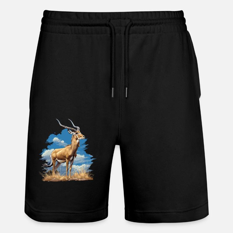 Antelope Antilopen Antilope - Stanley/Stella Unisex Bio Joggingshorts Trainer  - Schwarz