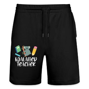 Koalafied Teacher Proud School Teacher Koala cute - Stanley/Stella Unisex Bio Joggingshorts Trainer  - Schwarz - Vorne - Nik (191cm) & Marisol (170cm)