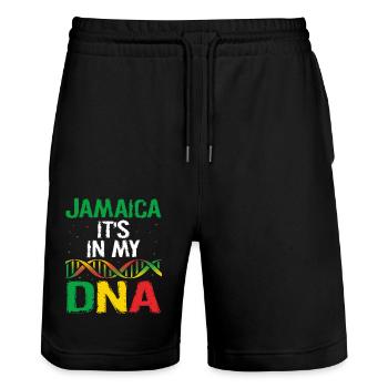 Jamaican Heritage Flag Jamaica It's In My DNA - Stanley/Stella Unisex Bio Joggingshorts Trainer  - Schwarz - Vorne - Nik (191cm) & Marisol (170cm)