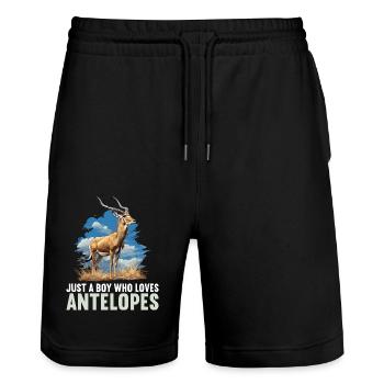 Antilope antilope antilope ouverte - Short de jogging bio TRAINER Stanley/Stella unisexe - noir - Devant - Nik (191cm) & Marisol (170cm)