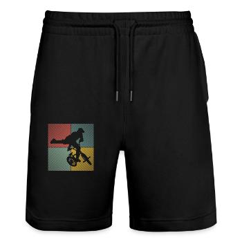 BMX Bike Freestyle race BMX - Short de jogging bio TRAINER Stanley/Stella unisexe - noir - Devant - Nik (191cm) & Marisol (170cm)
