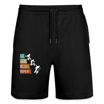 BMX BMX-REPEAT, Vélo Freestyle course BMX - Short de jogging bio TRAINER Stanley/Stella unisexe - noir - Devant - Nik (191cm) & Marisol (170cm)