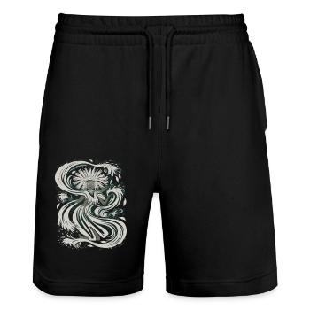 Aztec god Aztec mythology Chalchiuhtotolin - Stanley/Stella Trainer Unisex Organic Jogging Shorts - black - Front - Nik (191cm) & Marisol (170cm)