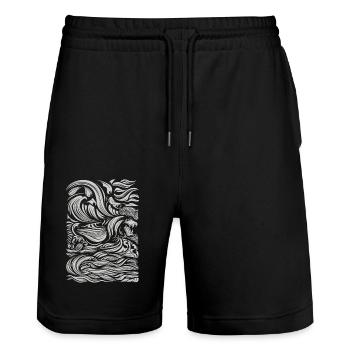 Aztec god Aztec mythology Chalchiuhtotolin - Stanley/Stella Trainer Unisex Organic Jogging Shorts - black - Front - Nik (191cm) & Marisol (170cm)