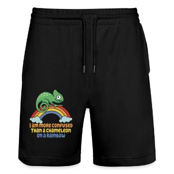 Ich Bin Verwirrter Als Ein Chamäleon - Stanley/Stella Unisex Bio Joggingshorts Trainer  - Schwarz - Vorne - Nik (191cm) & Marisol (170cm)