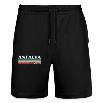 Antalya Turquie Vintage Turc Turc - Short de jogging bio TRAINER Stanley/Stella unisexe - noir - Devant - Nik (191cm) & Marisol (170cm)
