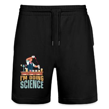 Bartender Mixologist I'm Doing - Stanley/Stella Unisex Bio Joggingshorts Trainer  - Schwarz - Vorne - Nik (191cm) & Marisol (170cm)