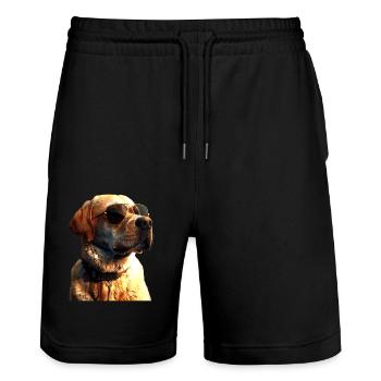 Labrador Retriever Chien Amour Jeunes Labradors Mignons - Short de jogging bio TRAINER Stanley/Stella unisexe - noir - Devant - Nik (191cm) & Marisol (170cm)