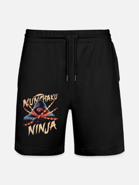 NUNCHAKU NINJA 01 - Stanley/Stella Trainer Unisex Organic Jogging Shorts - black