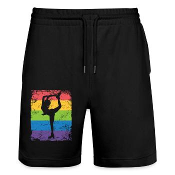 Figure Skating Figure Skating Ice Skating - Stanley/Stella Trainer Unisex Organic Jogging Shorts - black - Front - Nik (191cm) & Marisol (170cm)