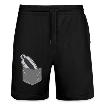 Barman Mixologue Pocket - Short de jogging bio TRAINER Stanley/Stella unisexe - noir - Devant - Nik (191cm) & Marisol (170cm)