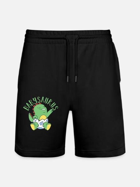 Babysaurus Dino Dinosaur - Stanley/Stella Trainer Unisex Organic Jogging Shorts - black