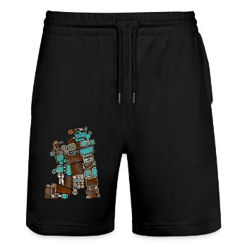 Maya Gott Mayanische Mythologie Itzamna - Stanley/Stella Unisex Bio Joggingshorts Trainer  - Schwarz - Vorne - Nik (191cm) & Marisol (170cm)