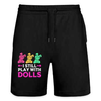 Voodoo - Stanley/Stella Unisex Bio Joggingshorts Trainer  - Schwarz - Vorne - Nik (191cm) & Marisol (170cm)