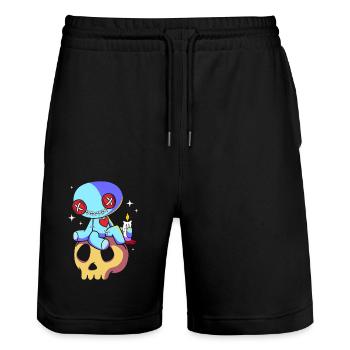 Voodoo - Stanley/Stella Unisex Bio Joggingshorts Trainer  - Schwarz - Vorne - Nik (191cm) & Marisol (170cm)