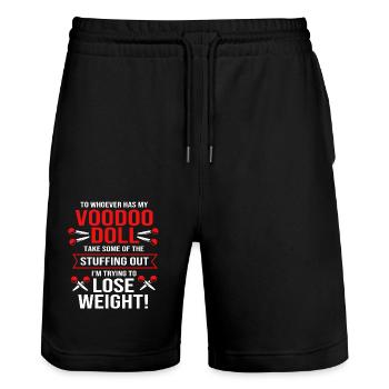 Voodoo - Stanley/Stella Unisex Bio Joggingshorts Trainer  - Schwarz - Vorne - Nik (191cm) & Marisol (170cm)