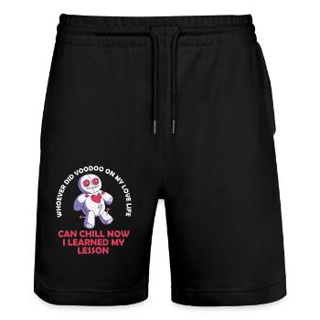 Voodoo - Stanley/Stella Unisex Bio Joggingshorts Trainer  - Schwarz - Vorne - Nik (191cm) & Marisol (170cm)