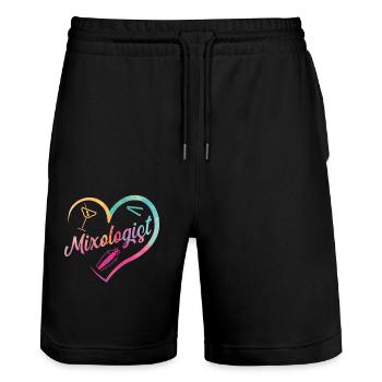 Bartender Mixologist Heart - Stanley/Stella Unisex Bio Joggingshorts Trainer  - Schwarz - Vorne - Nik (191cm) & Marisol (170cm)