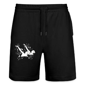Artistic Swim Team Synchronschwimmen - Stanley/Stella Unisex Bio Joggingshorts Trainer  - Schwarz - Vorne - Nik (191cm) & Marisol (170cm)