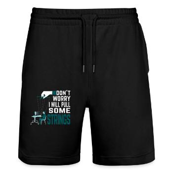 Don't worry, I'll pull the strings - Programmer - Stanley/Stella Trainer Unisex Organic Jogging Shorts - black - Front - Nik (191cm) & Marisol (170cm)