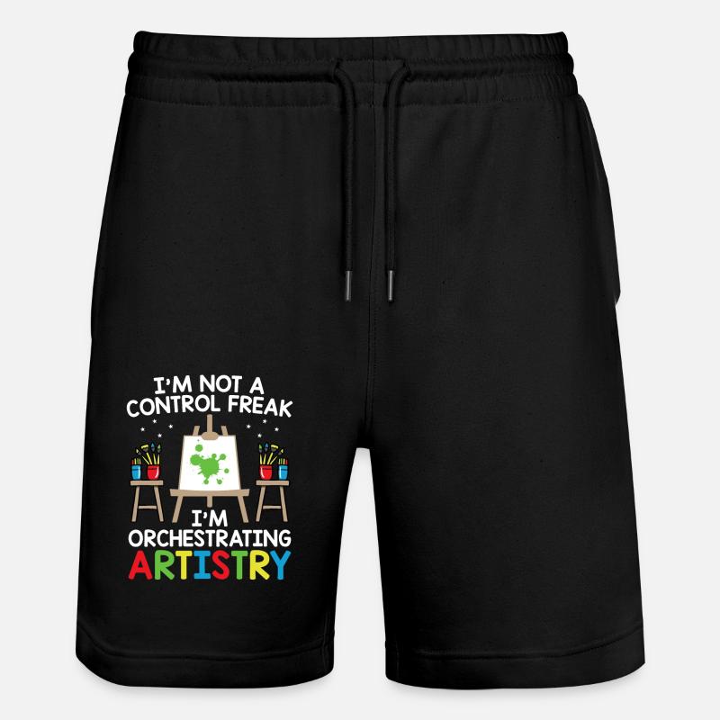 Kunstlehrer Schullehrer Lustige Kunstlehrer Scho - Stanley/Stella Unisex Bio Joggingshorts Trainer - Schwarz