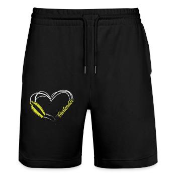 Bartender Mixologist Heart - Stanley/Stella Unisex Bio Joggingshorts Trainer  - Schwarz - Vorne - Nik (191cm) & Marisol (170cm)