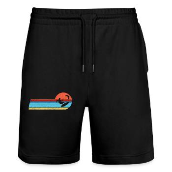 Kitesurf Kiteboards Kitesurfing Kite Surf Board - Short de jogging bio TRAINER Stanley/Stella unisexe - noir - Devant - Nik (191cm) & Marisol (170cm)