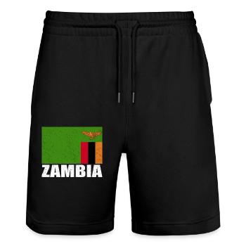 Drapeau du Vanuatu Vintage - Short de jogging bio TRAINER Stanley/Stella unisexe - noir - Devant - Nik (191cm) & Marisol (170cm)