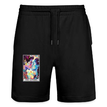 Tarot Cards Tarot Card The Lovers The Lovers - Stanley/Stella Trainer Unisex Organic Jogging Shorts - black - Front - Nik (191cm) & Marisol (170cm)