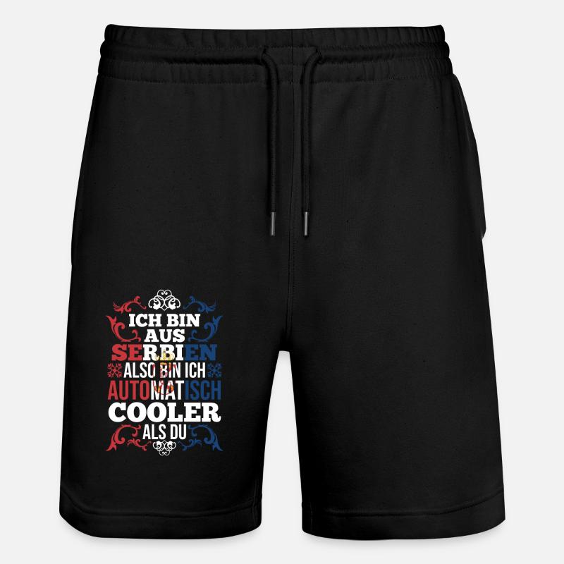 Serben Serbisch Serbien - Stanley/Stella Unisex Bio Joggingshorts Trainer  - Schwarz