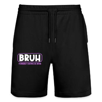 Bruh Formerly Known As Mom Cool and Funny - Stanley/Stella Trainer Unisex Organic Jogging Shorts - black - Front - Nik (191cm) & Marisol (170cm)