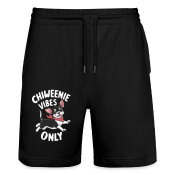 Chiweenie Vibes uniquement - Chiweenie Dog Love - Short de jogging bio TRAINER Stanley/Stella unisexe - noir - Devant - Nik (191cm) & Marisol (170cm)