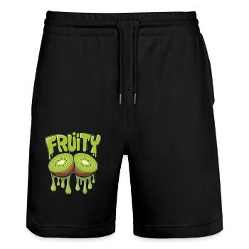 Fruchtig Orangen für einen Kiwi Liebhaber - Stanley/Stella Unisex Bio Joggingshorts Trainer  - Schwarz - Vorne - Nik (191cm) & Marisol (170cm)