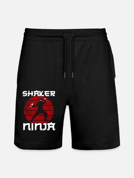 Bartender Mixologist Ninja Shaker - Stanley/Stella Trainer Unisex Organic Jogging Shorts - black