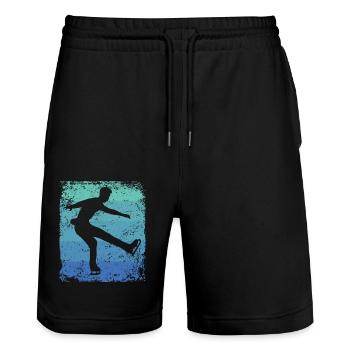 Figure Skating Figure Skating Ice Skating - Stanley/Stella Trainer Unisex Organic Jogging Shorts - black - Front - Nik (191cm) & Marisol (170cm)
