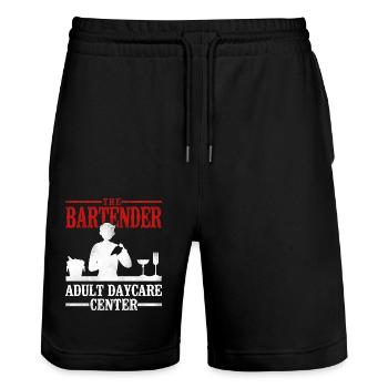 Bartender Mixologist The Bartender - Stanley/Stella Unisex Bio Joggingshorts Trainer  - Schwarz - Vorne - Nik (191cm) & Marisol (170cm)