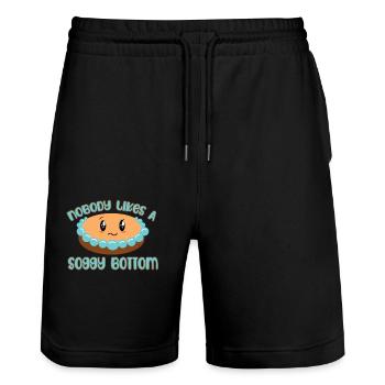 Personne n’aime un sol mou - Short de jogging bio TRAINER Stanley/Stella unisexe - noir - Devant - Nik (191cm) & Marisol (170cm)