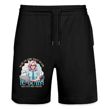 Admin Assistant Sure I'll Add That To Office Clerk - Stanley/Stella Unisex Bio Joggingshorts Trainer  - Schwarz - Vorne - Nik (191cm) & Marisol (170cm)
