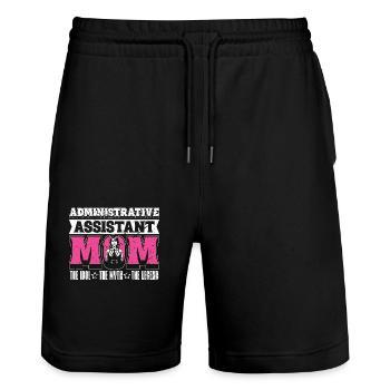 Administrative Assistant Mom The Idol Secretary - Stanley/Stella Unisex Bio Joggingshorts Trainer  - Schwarz - Vorne - Nik (191cm) & Marisol (170cm)