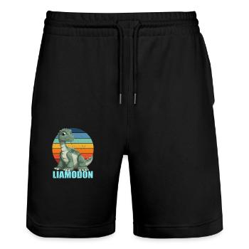 Idée cadeau Liamodon pour Liam - Short de jogging bio TRAINER Stanley/Stella unisexe - noir - Devant - Nik (191cm) & Marisol (170cm)